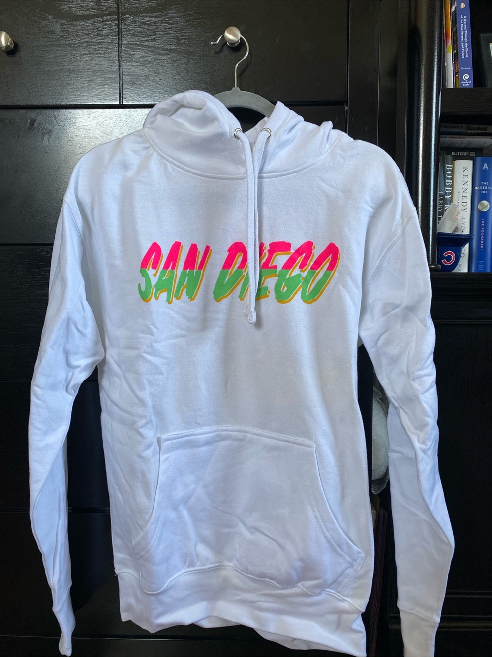 White 'San Diego' Padres City Connect Graphic Hoodie with Neon Accent